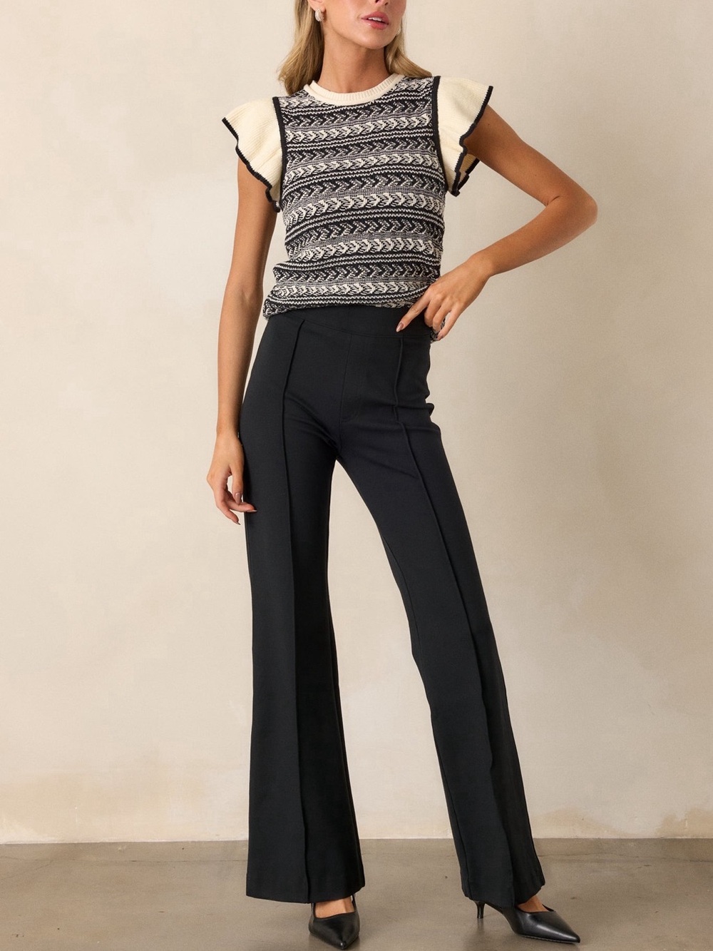 Spanx The Perfect Black High Rise Flare Pants Sz XS
